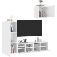 Berkfield Home 4 Piece TV Wall Units White Engineered Wood