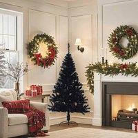 Berkfield Home Artificial Half Christmas Tree with Stand Black 150 cm PVC