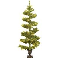 Berkfield Home Swirl Pre-lit Christmas Tree with Pot Green 120 cm PVC