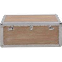 Berkfield Home Storage Box Solid Fir Wood 91x52x40 cm Brown | Size: 91 x 52 x 40 cm