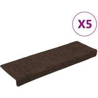 Berkfield Home Stair Mats 15 pcs Needle Punch 65x21x4 cm Brown | Size: Medium