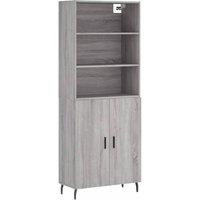 Berkfield Home Highboard Grey Sonoma 69.5x34x180 cm Engineered Wood