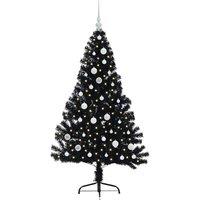 Berkfield Home Beautiful Artificial Pre-lit Christmas Tree Black 150 cm PVC
