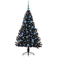 Berkfield Home Beautiful Artificial Pre-lit Christmas Tree Black 150 cm PVC