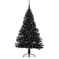 Berkfield Home Beautiful Artificial Pre-lit Christmas Tree Black 150 cm PVC
