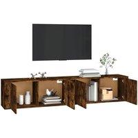 Berkfield Home Classic Wall-mounted TV Cabinets 2 pcs Smoked Oak 100x34.5x40 cm in Brown