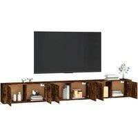Berkfield Home Classic Wall-mounted TV Cabinets 3 pcs Smoked Oak 100x34.5x40 cm in Brown