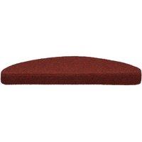 Berkfield Home Self-adhesive Stair Mats 10 pcs Red 65x21x4 cm Needle Punch | Size: Medium