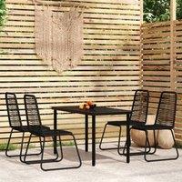 Berkfield Home 5 Piece Garden Dining Set Black