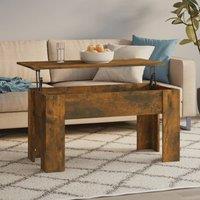Berkfield Home Coffee Table Smoked Oak 101x49x52 cm Engineered Wood in Brown | Size: 101 x 49 x 52 cm