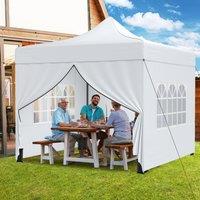 Gymax 3m x 3m Pop up Canopy Commercial Tent Adjustable Sun Shelter For Beach in White
