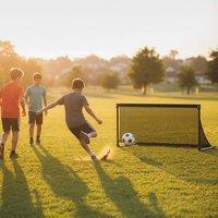 CASART Foldable Soccer Goal 100x50x47 cm Pop-up Football Training Equipment in Black | Size: 100 x 50 x 47 cm