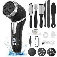 Nordara Rechargeable Waterproof Electric Foot File Pedicure Set in Black