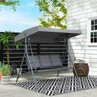 Nordara 3 Seater Outdoor Swing Chair Patio Hammock Bench with Canopy Grey