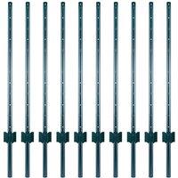 Nordara 5FT 152cm No Dig Coated Metal Fence Posts 10 Pack Steel Garden U Posts in Green