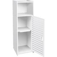 Nordara Bathroom Cabinet 3 Tier Floor Organizer with Door, Free-Standing in White | Size: W700mm x H650mm