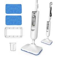 Nordara Steam Mop Electric Upright & Handheld Steaming Cleaner 5000W in White | Size: 110 cm x 35 cm