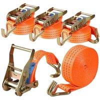 Nordara 4X Heavy Duty Ratchet Ties Down Straps in Orange | Size: 100g