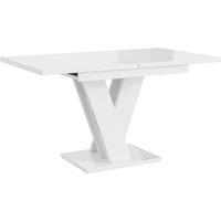 Nordara White Gloss Extendable Dining Table 120-160 cm | Size: 0.6m2