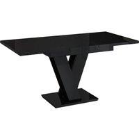 Nordara Black Gloss Extendable Dining Table 120-160 cm | Size: 0.6m2