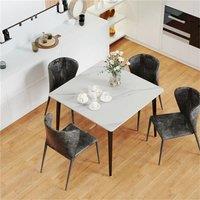 Nordara White Grey & Black Heavy Duty Solid Marble Dining Table 32 | Size: 0.6m2