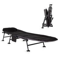 Nordara Padded Single Portable Camping Cot Bed Outdoor in Black