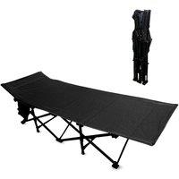 Nordara Regular Single Portable Camping Cot Bed Outdoor in Black