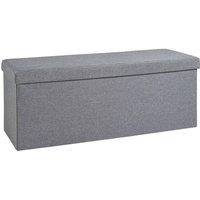 Nordara Extra Large Grey Fabric Folding Ottoman Chest Saving Storage Box