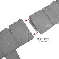 Nordara 20pcs Grey Stone Effect Plastic Garden Lawn Border Edging | Size: 100 cm x 100 cm