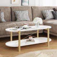 Berkfield Home Coffee Table White 110x48x40 cm Engineered Wood | Size: 110 x 48 x 40 cm