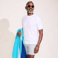 Lands' End Men's Short Sleeve Rash Vest in White | Size: Large