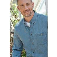 WoolOvers Men's Chambray Shirt in Blue | Size: 2XL