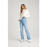 Urban Bliss Women's Bleach Hayley Straight Flare Jean in Blue | Size: 12