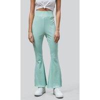 Enorsia Women's Women's High Waisted Flare Leggings in Green | Size: 12