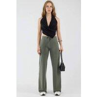 Busem Women's Wide Leg Drawstring Waist Sweatpants in Khaki | Size: Large