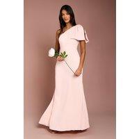 Coast Women's Honoured Petite Bow One Shoulder Maxi Bridesmaid Dress in Blush | Size: 4