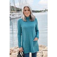 WoolOvers Women's Turtle Neck Tunic in Teal | Size: Medium