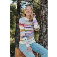 WoolOvers Women's Textured Irregular Stripe Jumper | Size: XL