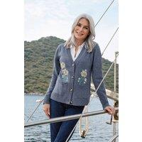 WoolOvers Women's Floral Embroidered Cardigan | Size: XL
