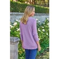 WoolOvers Women's Long V Neck Cardigan in Lilac | Size: Small