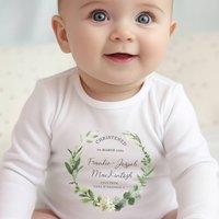 Aye Do Gifts Personalised Christening Day Baby Outfit: Baby Grow in White | Size: 0-3 m