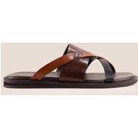 Oswin Hyde Men's Frank Tri Strap Sandals in Brown | Size: 8