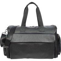 House of Leather Men's Real Leather Holdall Large Size Travel Weekend Organiser Bag Tunis Black