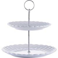 Rayware Price & Kensington Luxe Stoneware 2 Tier Cake Stand - White