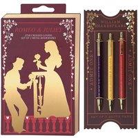 Portico Designs Ltd Shakespeare 3 Piece Metal Pens & 2 Piece Brass Metal Bookmarks