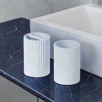 Showerdrape Tranquil Pale Blue Bathroom Accessory Set - - Tumbler & Toothbrush in Light Blue