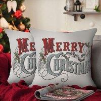 Velosso Christmas Holly Filled Cushion | Size: 43 cm x 43 cm