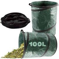 BARGAINS-GALORE Set Of 2 Pop Up Large Garden Waste Bags Heavy Duty Bag Storage Rubbish in Dark Green
