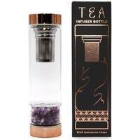 Serenityy Crystal Glass Tea Infuser Bottle - Rose Gold Amethyst | Size: 500ml