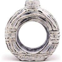 Serenityy Round Donut Shaped Ceramic Vase - Cream, 23cm in Cream | Size: 24 cm